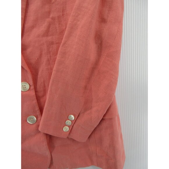 VINTAGE Brooks Brothers Blazer 8 Salmon Irish Linen Jacket Coat * - Picture 3 of 10
